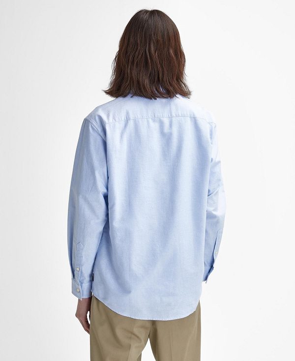 Barbour Dunand Oversized Long-sleeved Oxford Shirt μπλε | BABO87928