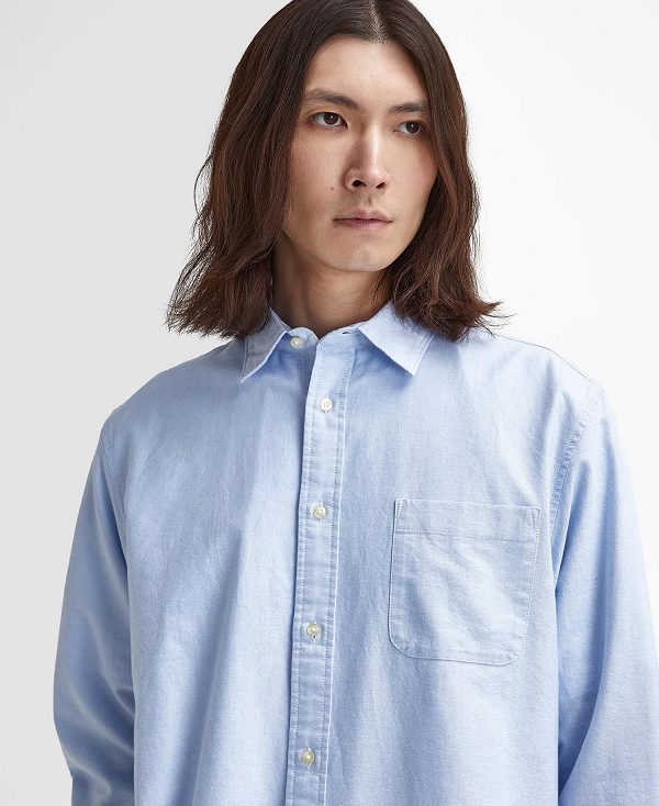 Barbour Dunand Oversized Long-sleeved Oxford Shirt μπλε | BABO87928