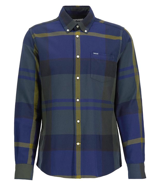 Barbour Dunoon Taillored Fit Shirt μπλε γκρι | BABO87838