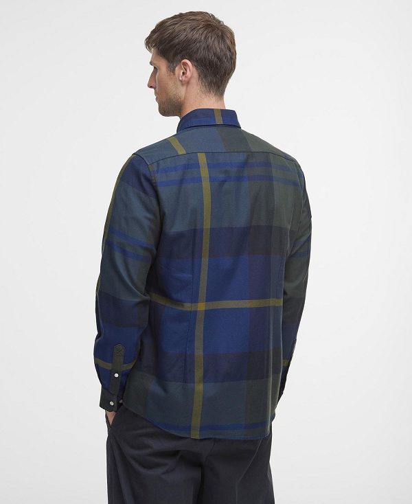 Barbour Dunoon Taillored Fit Shirt μπλε γκρι | BABO87838