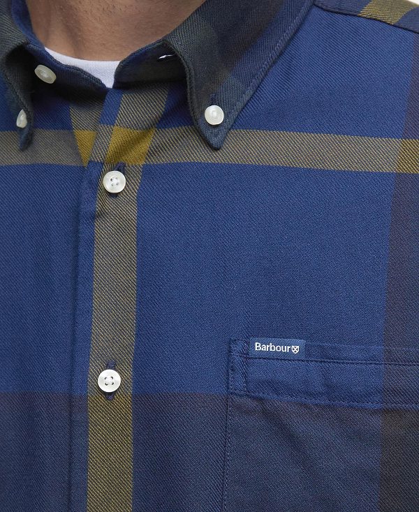 Barbour Dunoon Taillored Fit Shirt μπλε γκρι | BABO87838