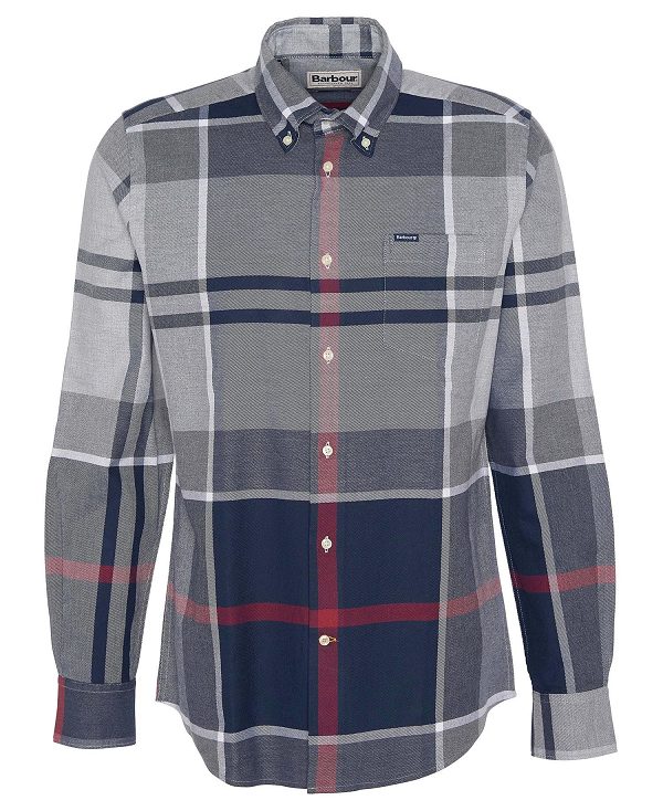 Barbour Dunoon Tailored Long-sleeved Shirt μπλε | BABO87839