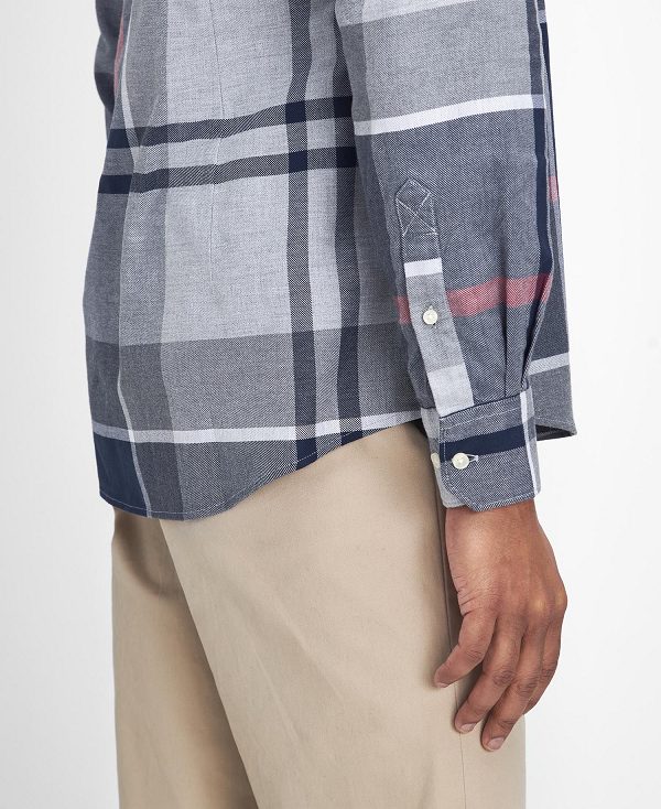 Barbour Dunoon Tailored Long-sleeved Shirt μπλε | BABO87839