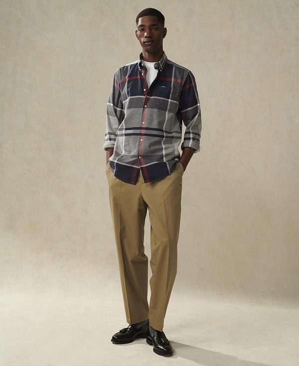 Barbour Dunoon Tailored Long-sleeved Shirt μπλε | BABO87839