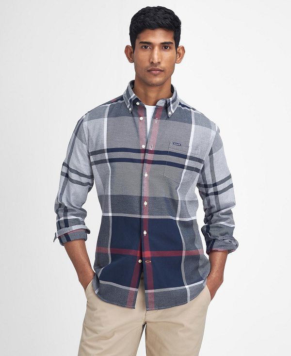 Barbour Dunoon Tailored Long-sleeved Shirt μπλε | BABO87839