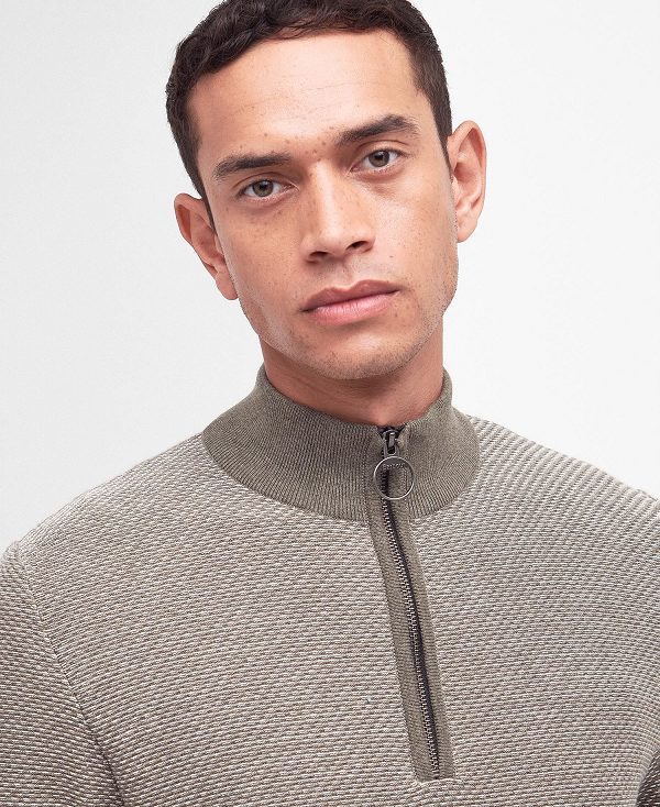 Barbour Dunstan Half-zip Jumper πρασινο | BABO88605