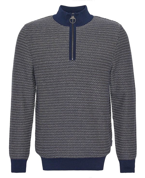 Barbour Dunstan Half-zip Jumper σκουρο μπλε | BABO88611