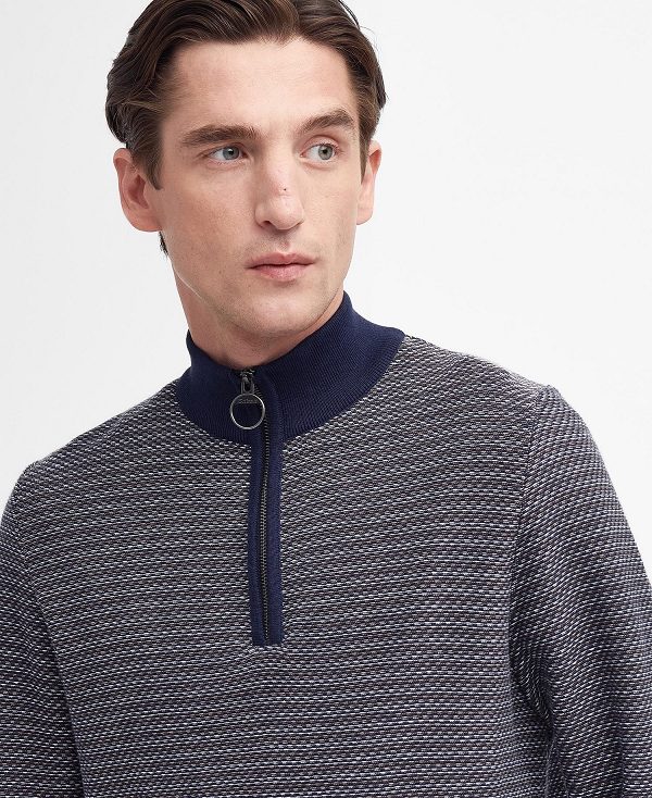 Barbour Dunstan Half-zip Jumper σκουρο μπλε | BABO88611