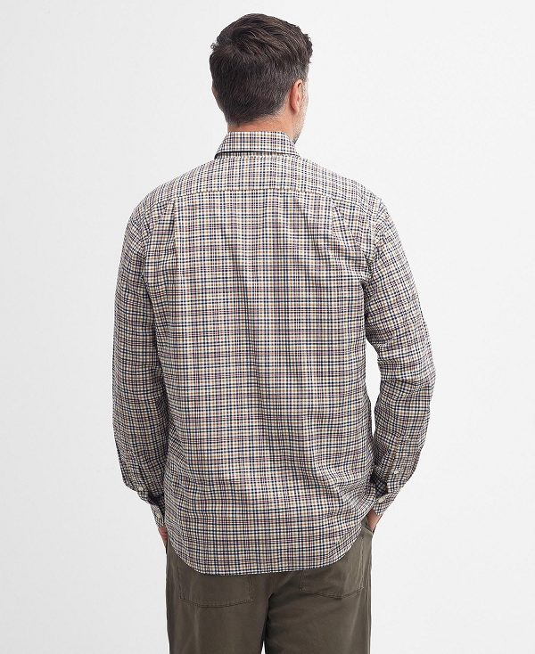 Barbour Durand Regular Long-sleeved Shirt σκούρο καφε | BABO87727