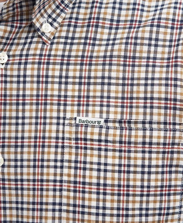 Barbour Durand Regular Long-sleeved Shirt σκούρο καφε | BABO87727