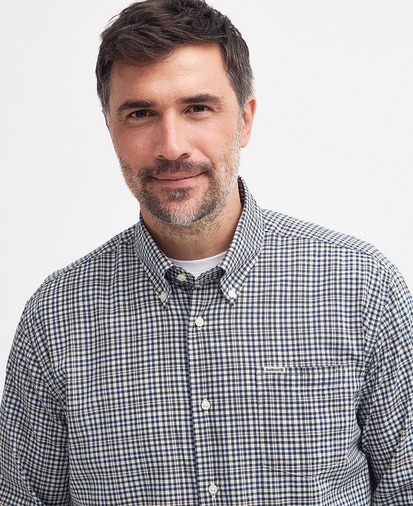 Barbour Durand Regular Long-sleeved Shirt Ελιά | BABO87728