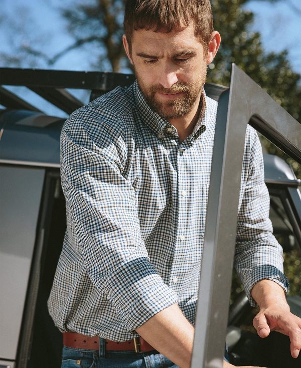 Barbour Durand Regular Long-sleeved Shirt Ελιά | BABO87728