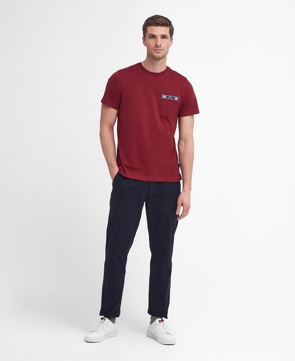 Barbour Durness Pocket T-shirt κοκκινα | BABO88414