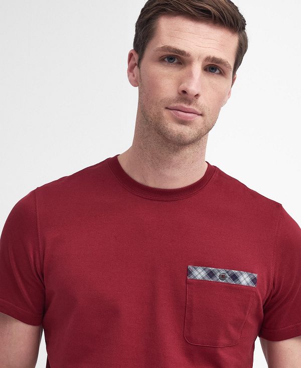Barbour Durness Pocket T-shirt κοκκινα | BABO88414