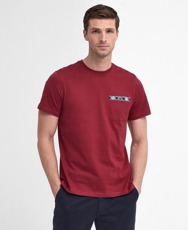 Barbour Durness Pocket T-shirt κοκκινα | BABO88414