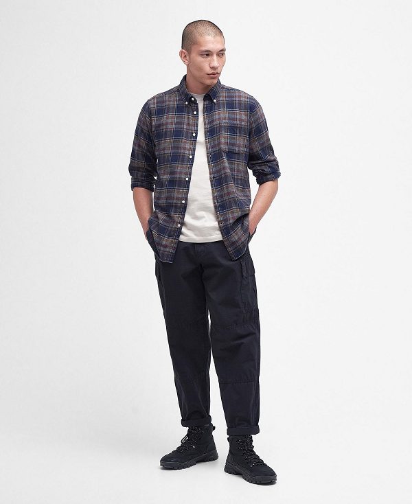 Barbour Eddleston Tailored Shirt σκουρο μπλε | BABO87659