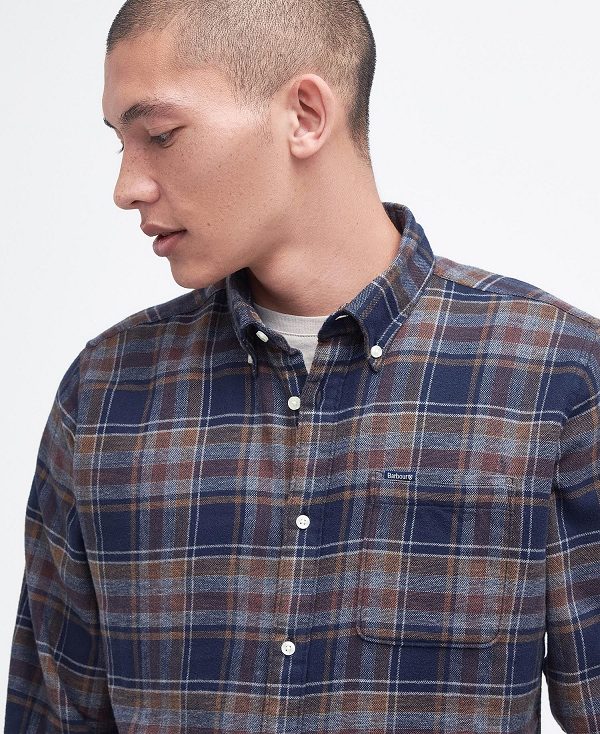 Barbour Eddleston Tailored Shirt σκουρο μπλε | BABO87659