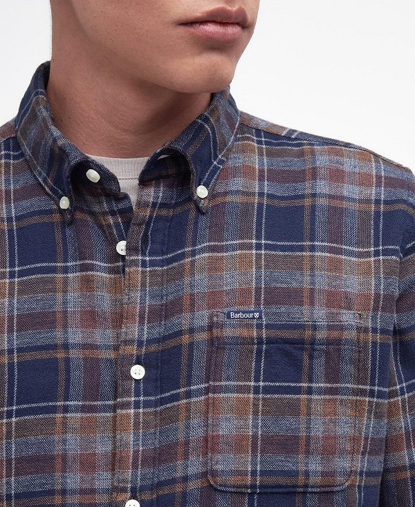 Barbour Eddleston Tailored Shirt σκουρο μπλε | BABO87659