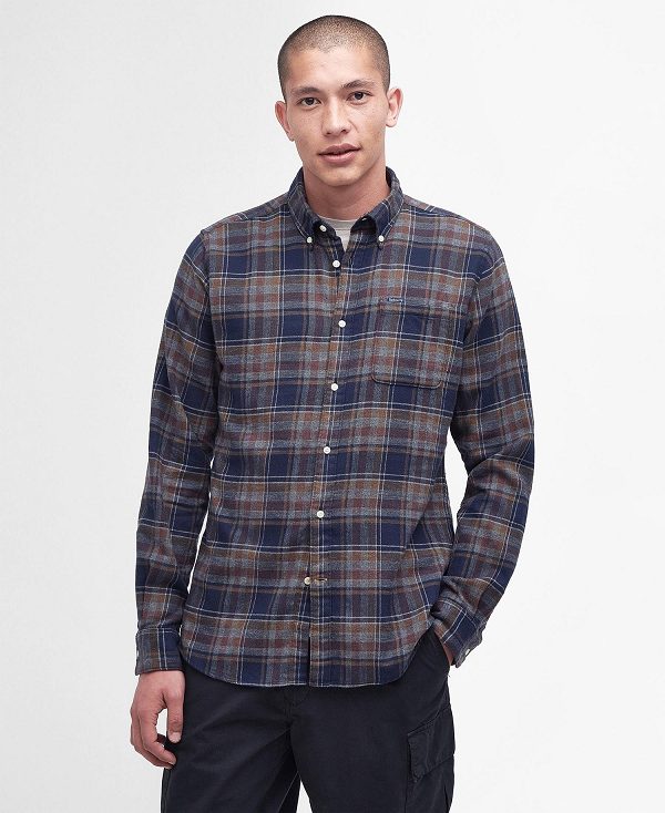 Barbour Eddleston Tailored Shirt σκουρο μπλε | BABO87659