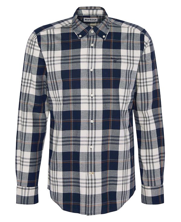 Barbour Edgar Tailored Long-sleeved Shirt σκουρο μπλε | BABO87875