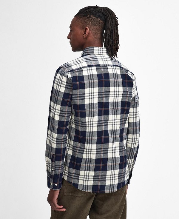 Barbour Edgar Tailored Long-sleeved Shirt σκουρο μπλε | BABO87875