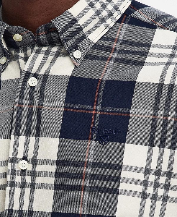 Barbour Edgar Tailored Long-sleeved Shirt σκουρο μπλε | BABO87875