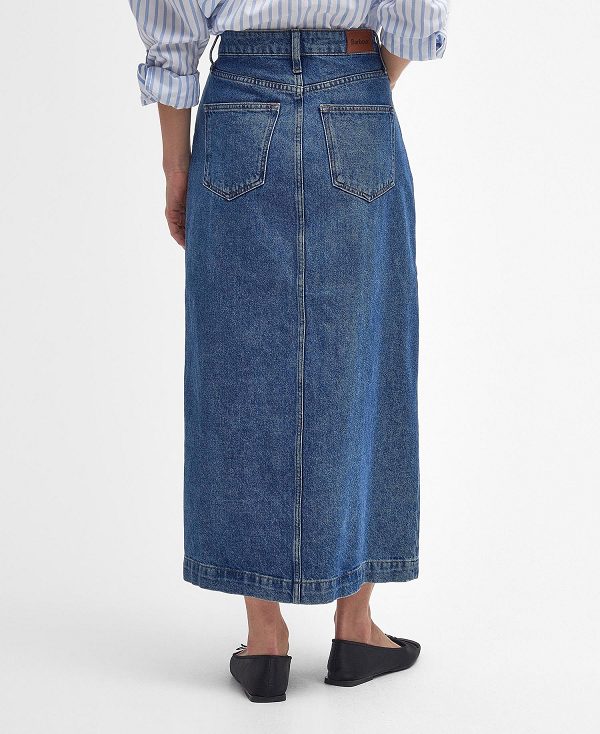 Barbour Ella Denim Midi Skirt μπλε | BABO89620