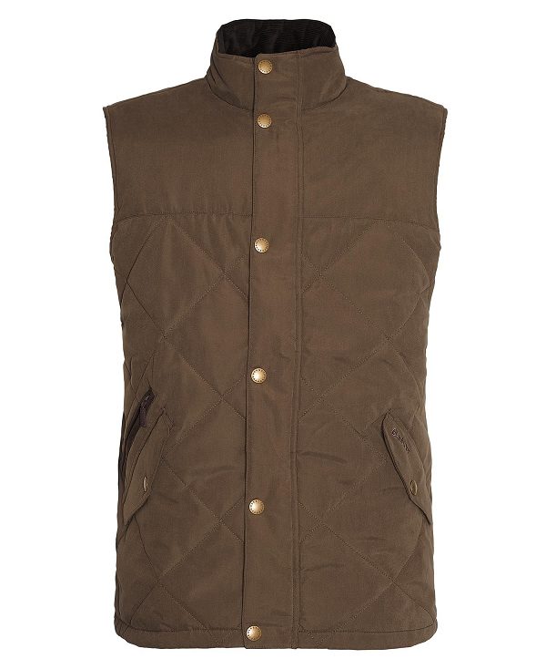 Barbour Elter Quilted Gilet σκούρο Ελιά | BABO87565
