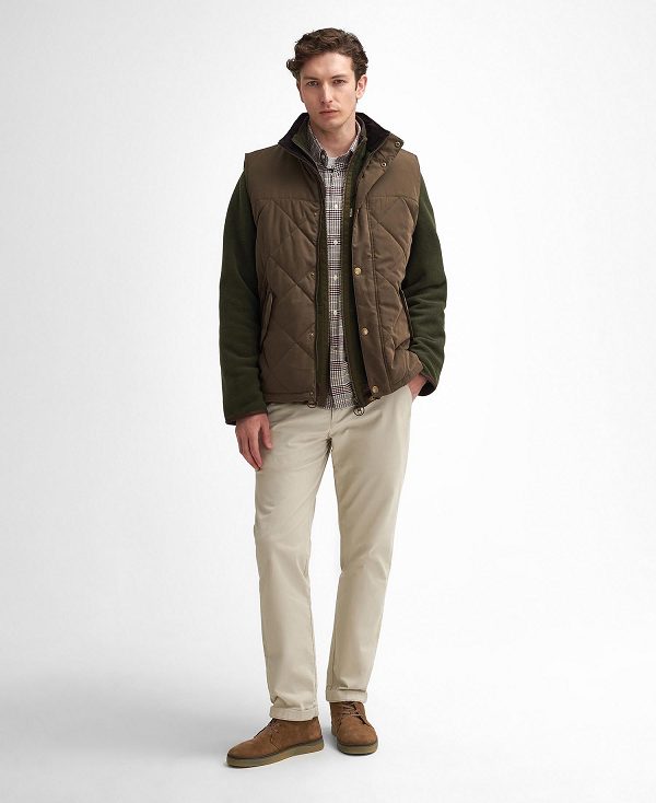 Barbour Elter Quilted Gilet σκούρο Ελιά | BABO87565
