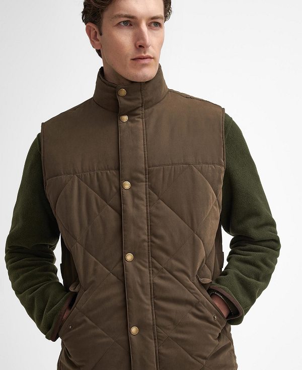 Barbour Elter Quilted Gilet σκούρο Ελιά | BABO87565