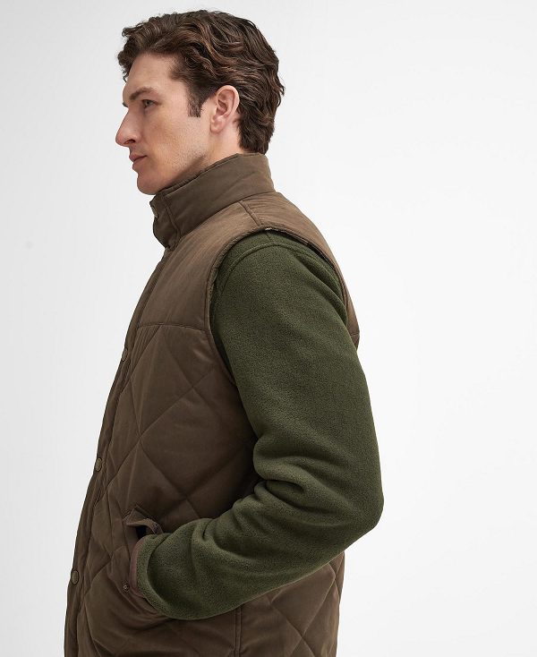 Barbour Elter Quilted Gilet σκούρο Ελιά | BABO87565