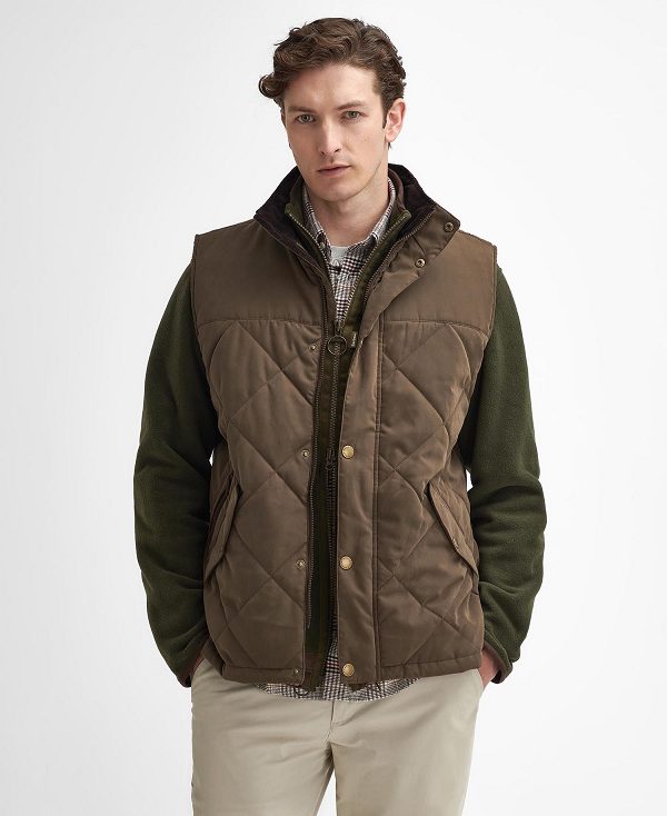 Barbour Elter Quilted Gilet σκούρο Ελιά | BABO87565