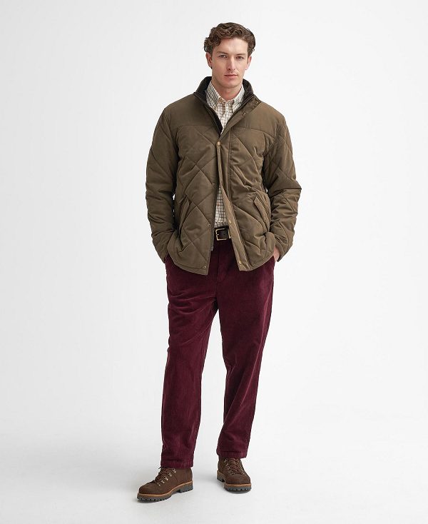 Barbour Elter Quilted Jacket σκούρο Ελιά | BABO87369