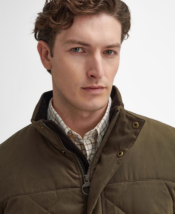 Barbour Elter Quilted Jacket σκούρο Ελιά | BABO87369