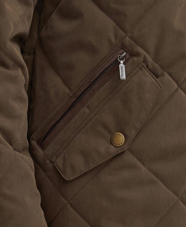 Barbour Elter Quilted Jacket σκούρο Ελιά | BABO87369