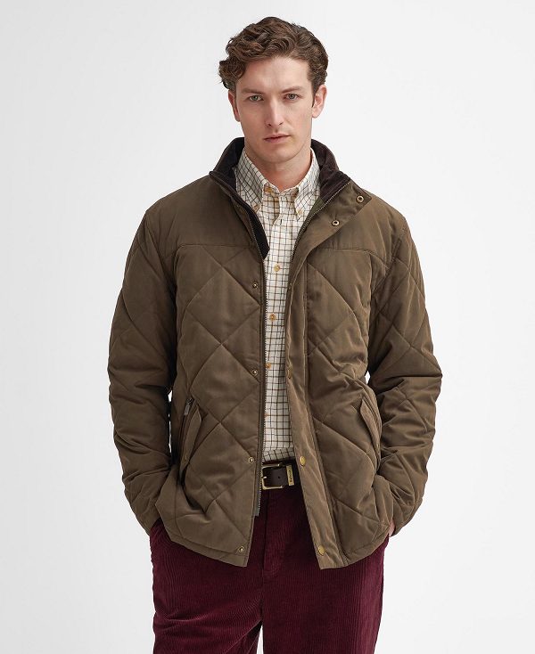Barbour Elter Quilted Jacket σκούρο Ελιά | BABO87369