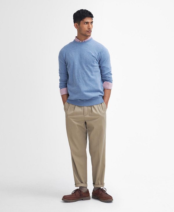 Barbour Essential Crew Neck Jumper μπλε | BABO88654