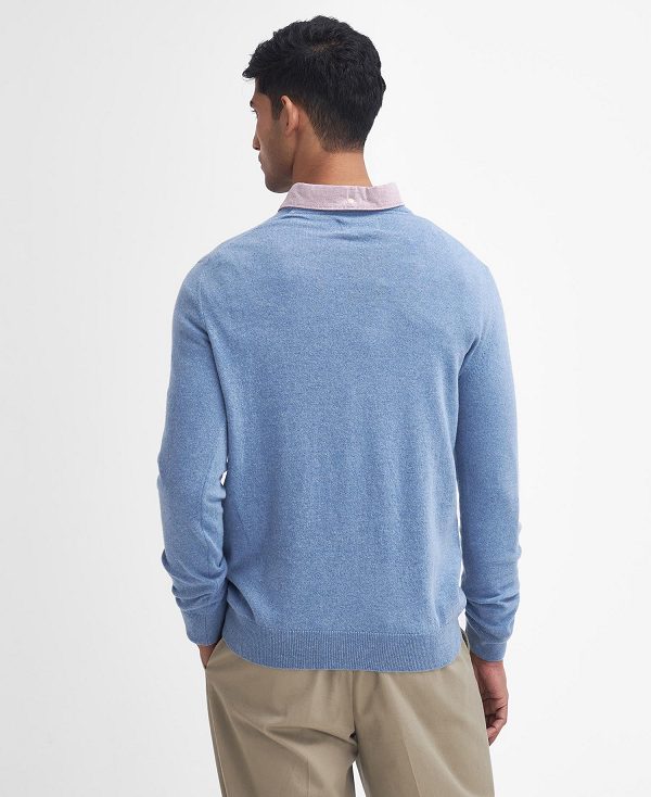 Barbour Essential Crew Neck Jumper μπλε | BABO88654