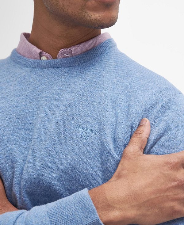 Barbour Essential Crew Neck Jumper μπλε | BABO88654