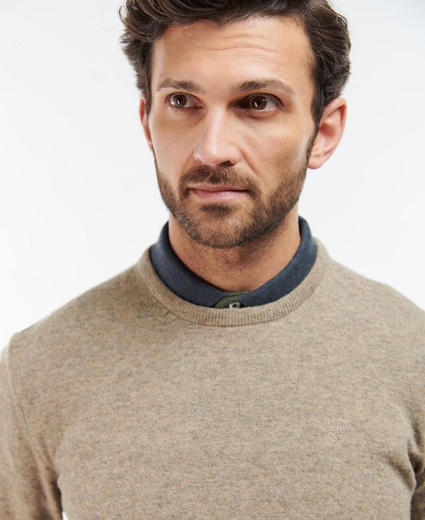 Barbour Essential Crew Neck Sweatshirt Μπεζ | BABO88513