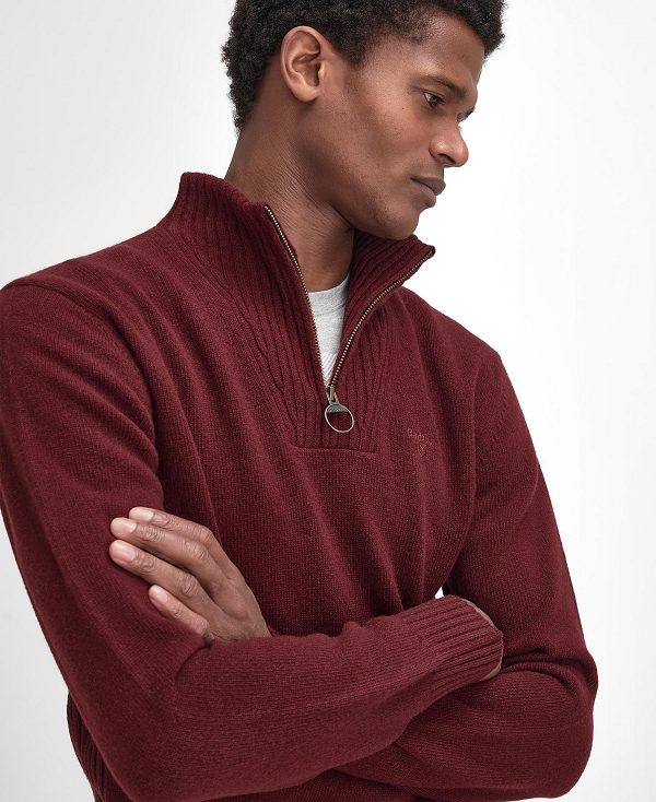 Barbour Essential Half-zip Jumper μπορντο | BABO88650