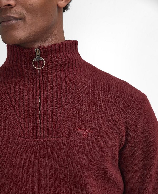 Barbour Essential Half-zip Jumper μπορντο | BABO88650