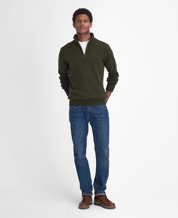 Barbour Essential Half-zip Jumper πρασινο | BABO88652
