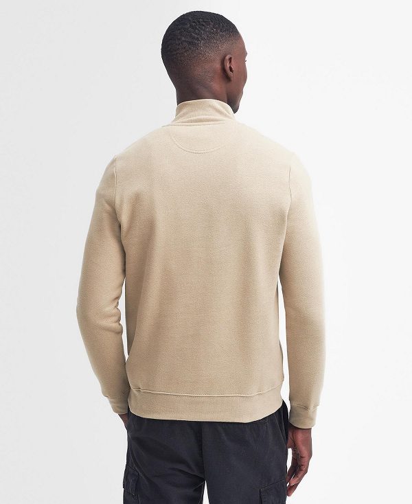 Barbour Essential Half-zip Sweatshirt Μπεζ | BABO88456