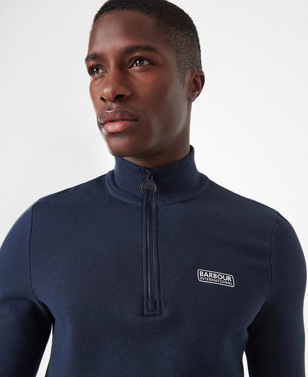 Barbour Essential Half-zip Sweatshirt σκουρο μπλε | BABO88429