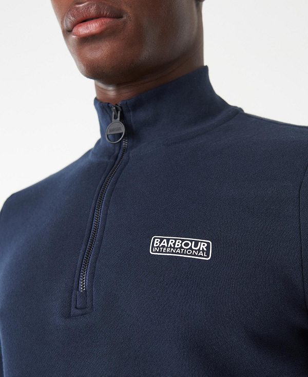 Barbour Essential Half-zip Sweatshirt σκουρο μπλε | BABO88429