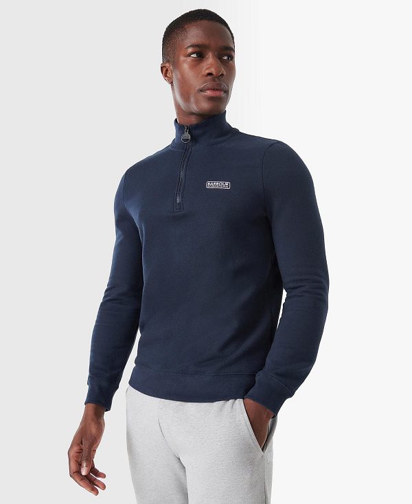Barbour Essential Half-zip Sweatshirt σκουρο μπλε | BABO88429