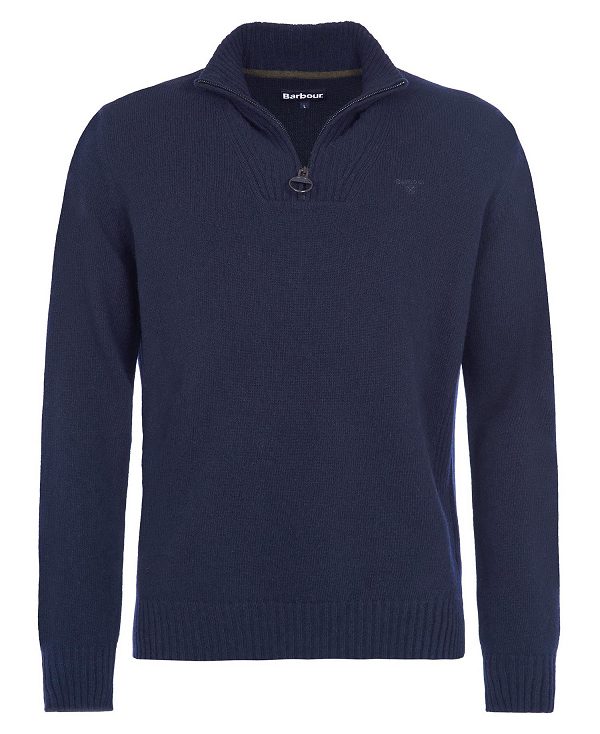 Barbour Essential L/Wool Half Zip Jumper σκουρο μπλε | BABO88518