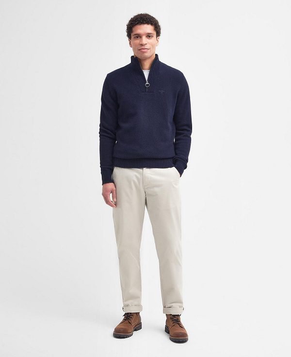 Barbour Essential L/Wool Half Zip Jumper σκουρο μπλε | BABO88518