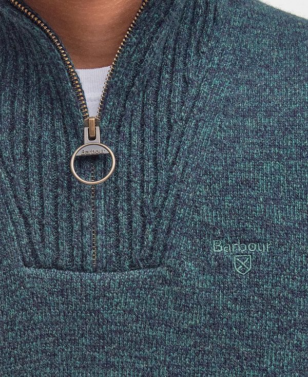 Barbour Essential L/Wool Half Zip Jumper παγώνι | BABO88528